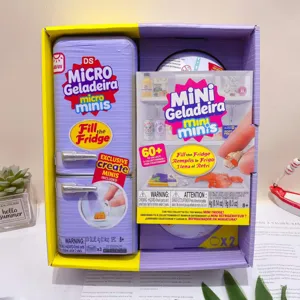 Miniature fridge blind box toy set, cute pretend play miniature appliance for kids, detail view.