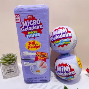Creative mini refrigerator blind box toy set, cute pretend play miniature toy sphere package.