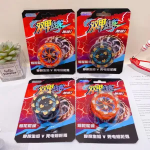 Nueva peonza de fuego artificial doble armadura combate fidget juguete de descompresion