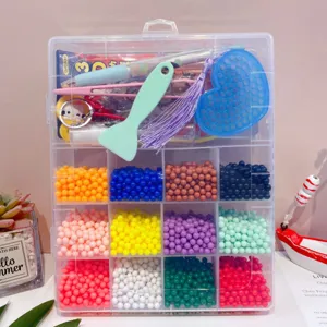 Creative DIY water magic fuse beads craft set with transparent storage box and multi-color beads