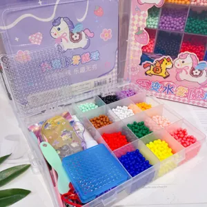 DIY water mist magic beads set with storage box colorful beads and creative tools for kids