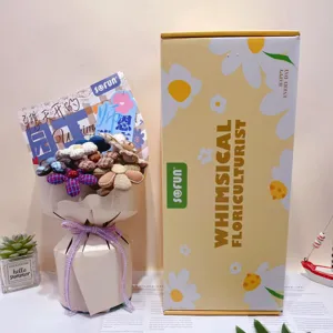 Creative fabric pen flower bouquet gift set dopamine color wrapping paper handmade gift box