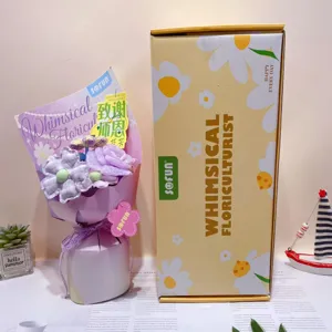 Creative fabric pen flower bouquet dopamine color gift box handmade art flower present