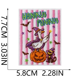Halloween witch duck embroidery patch cute pumpkin ghost cat DIY clothing decor badge