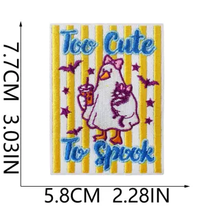 Halloween ghost embroidered patch cute cartoon DIY iron on badge for clothing bags decor