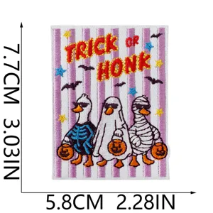 Halloween duck embroidered patch trick or honk cute ghost iron on badge applique