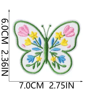 Cute butterfly flower embroidered patch iron on badge for jackets jeans bags DIY apparel