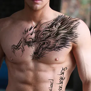 Adesivo Per Tatuaggio Temporaneo Grande Drago Impermeabile Petto Braccio Finto Body Art Adesivo Per Tatuaggio Per Uomini E Donne