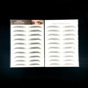 Stickers de tatouage de sourcils imperméables 6D faux sourcils naturels temporaires pour femmes.