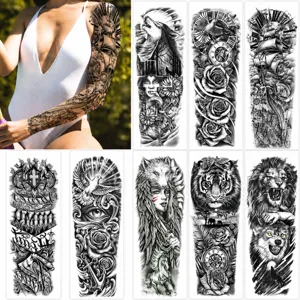 Full Arm Waterproof Tattoo Sticker Large Fake Tattoo Craft Paper Temporary Tattoo For Men Women Body Art