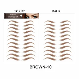 6D autocollants de tatouage de sourcils imperméables marron 10 faux sourcils maquillage