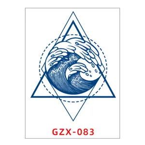 Herbal juice tattoo sticker waterproof temporary body art geometric wave design small pattern