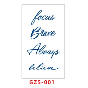 Herbal temporary tattoo sticker with inspiring English quote design for wrist and ankle use.