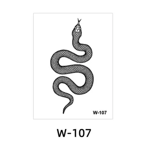 Waterproof temporary snake tattoo sticker, realistic herbal juice body art design for adults.