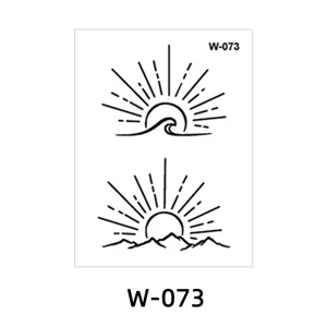 Adesivo per tatuaggio temporaneo minimalista con sole onda e montagna impermeabile W-073