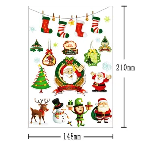 Christmas temporary tattoo stickers sheet waterproof cartoon cute Santa reindeer decals