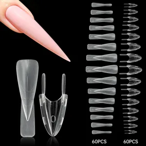 Klare Stiletto Nagelformen Schnellverlängerung Sandwich Nagelformen 60 Stk Nagelkunst Werkzeuge