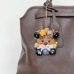 Handmade Cute Pod Bear Doll Bag Pendant Car Hanging Creative Decoration Plush Toy Gift