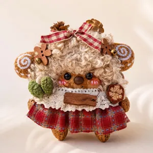 Handmade pinecone seed pod doll creative hanging ornament cute plush toy gift for friends birthday