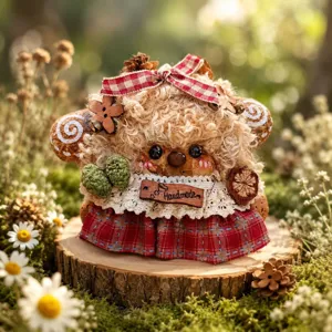 Handmade creative plush doll cute fluffy toy rustic desktop decoration gift for friends