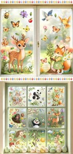Adesivi per finestre elettrostatici animali di Pasqua decorazione in vetro primavera