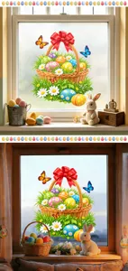 Pegatinas de ventana de huevo de Pascua calcomanias de vidrio fiesta tienda y hogar