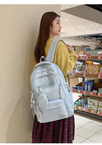 Zaino per studenti casual leggero e spazioso con grazioso motivo a stelle e scomparti.