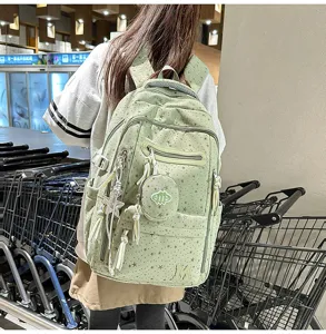 Zaino per studenti leggero con motivo a stelle, grande borsa scolastica multiuso per viaggi e donne.
