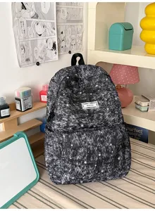 Cute star print large capacity student backpack for daily school use, casual wear and travel