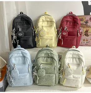 Zaino scolastico grande capacità con scomparti multipli per studenti, design di stelle.