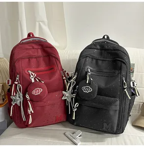 Zaino scolastico multi-scomparto di grande capacità per ragazze, zaino da viaggio leggero.