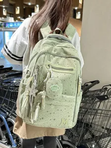 Zaino in tela leggero con motivo a stelle, borsa scolastica multifunzionale per studenti.