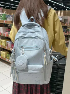 Zaino scolastico studente multi-scomparto fantasia stelle, vista principale modello.