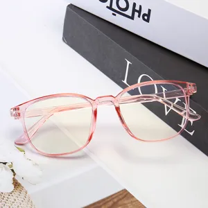 Lunettes Anti Lumière Bleue Rétro Monture PC Verres Transparents Lunettes de Bureau Pour Hommes et Femmes Mode Tendance