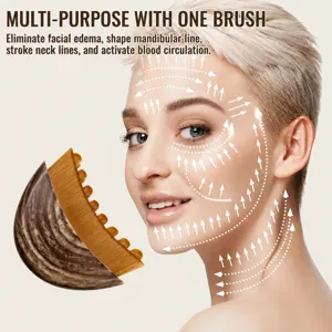 Crescent facial lymphatic contour brush for face and neck massage lifting care detail view.