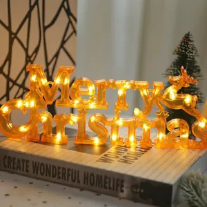 Weihnachts LED Buchstaben Licht Ornament mit warmer Beleuchtung fuer festliche Heimdeko