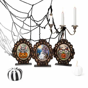Halloween cadre photo creux en bois point de croix produit fini decoration de bureau