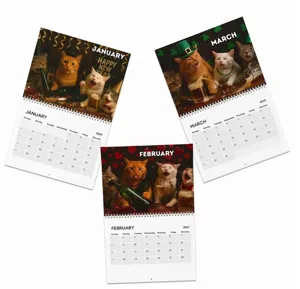 2027 funny cat wall calendar drunk cats theme monthly calendar planner office home decor