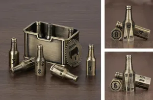 Creatieve mini bierfles dobbelsteen metaal wijn set retro ambacht draagbare bar spel thuis