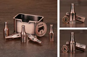 Mini bierfles dobbelsteen set metaal ambacht wijn drinken tool draagbaar buiten detail
