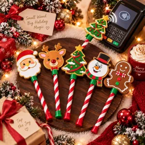 Christmas Credit Card Wand 3D Printed PLA Cute Cartoon Design Long Fingernail Card Grabber Tool Holiday Party Decoration