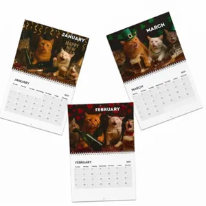 2027 wall calendar featuring funny drunk cats, monthly planner with cute cat meme designs.