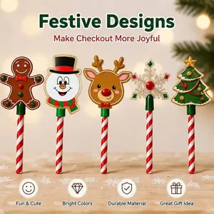 Christmas credit card wand checkout props set of 5 cute festive designs for holiday payment use.