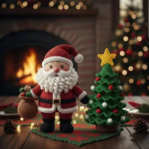 Ornement Suspendu D'Arbre de Noël au Crochet Fait Main Pendentif d'Arbre de Noël en Fil Tricoté Avec Cloche Décoration de Maison de Fête