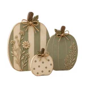 Rustikales holz kürbis dekoration set herbst thanksgiving tischdeko für haus akzente 3stk