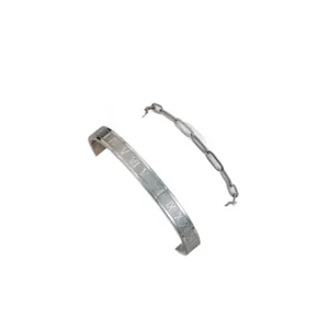 Stainless steel Roman numeral cuff bracelet and chain bracelet set for women fashion jewelry.