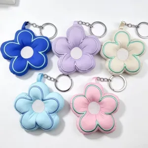 Cute Fabric Floral Keychain Five-Petal Flower Bag Pendant Cartoon Embroidered Stuffed Flower Key Ring Accessories For Women