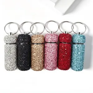 Creative 3D Rhinestone Dispensing Bottle Keychain Pendant Sparkling Crystal Sample Bottle Car Bag Hanging Decoration
