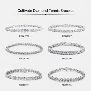 Luxus D Farbe Moissanit Tennis Armband 925 Sterlingsilber Rhodiniert Rundschliff Eingelegter Schmuck Handgelenkkette Für Damen