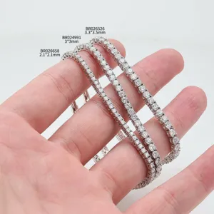 Bracelet tennis diamant synthétique en argent sterling 925 plaqué or blanc de luxe
